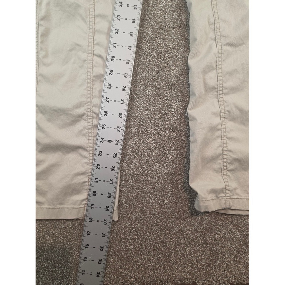 Hollister Mid-Rise Relaxed Boot Cargo Pants Tan Khaki 000R W23 Utility Y2K - Picture 4 of 10